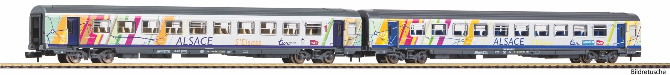  94509 - N - 2-tlg. Set Corailwagen ALSACE 1./2.Kl., SNCF, Ep. VI
